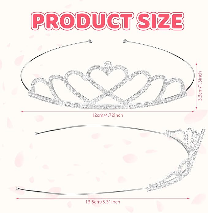 Jexine 96 PCS Tiara Bulk for Girl Princess Tiaras Crowns Rhinestone Crown Party Accessories Crystal Tiaras Headband for Girl