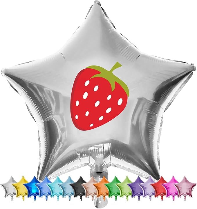 20 Pcs18 inch Custom Foil Balloons with Picture – Heart, Star, or Round – Personalized with Photo, Text, or Logo – Full-Color Print for Birthday, Memorial, Party, or Event Decor (star)