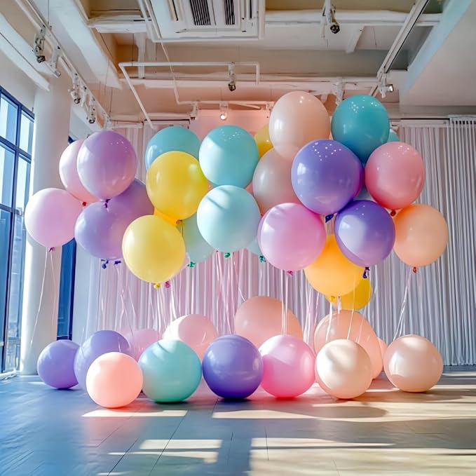100 Pack 18 inch Pastel Balloons 10 Kinds Colors Colorful Party Balloon Bulk for Various Party Events Decorations