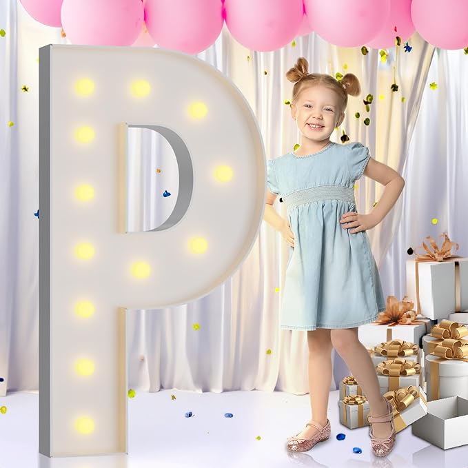 imprsv Light Up Letters, 4FT Marquee Letters for Birthday Wedding Engagement Party Decor, Large Marquee P for Party Decoration Arch Kit Decorations