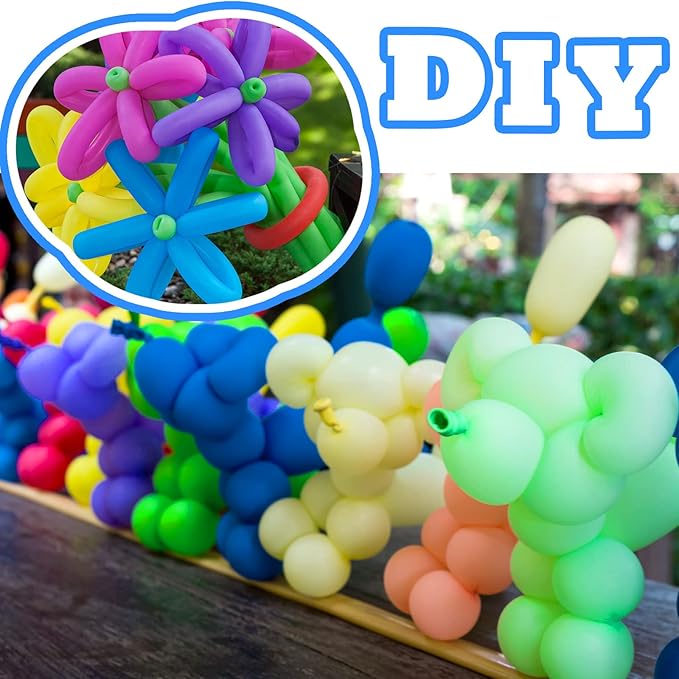 Sratte 1000 Pcs Bulk Animal Balloons 260Q Twisting Long Balloon Assorted Color for Halloween Animal Shape Weddings, Birthdays Clowns, Xmas Presents (Bright Colors)