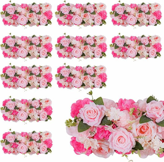 Pack of 10 Wedding Arch Decorations, 20.47 inch Artificial Flower Table Centerpieces Floral Arrangement for Wall Backdrop Party Bridal Shower Event Decor - Pink