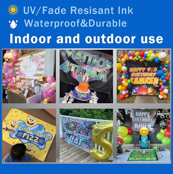 Personalized Custom Banner - Print Your Design/Image/Text/Logo-Customized Vinyl Banner for Business, Graduation, Birthday Parties,waterproof Indoor Outdoor Use - Full Color For Advertising, Tadeshow, Occasions (5x8 FT)