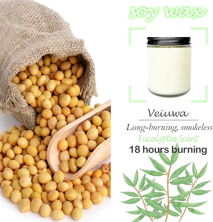 24 Pcs 6 Oz Eucalyptus Scented Soy Candles Set,Mason jar Bulk Candles for Gifts,Aromatherapy Candle,Great Stress Relieving Scented Candle for Girls as a Gift for Birthdays, Weddings and More!