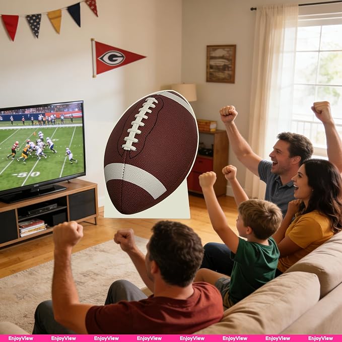 Football Cardboard Cutout, 8FT Life Size Cutouts Decor for Sports Themed Party Backdrop, Photo Booth Props, Birthday Table Centerpieces, Football Game Stand Up Display