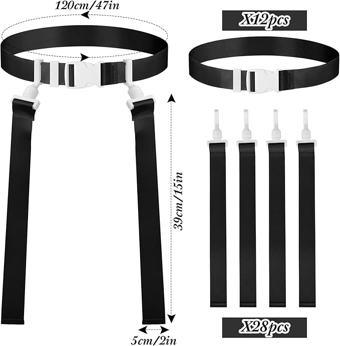 Peryiter 2/12/24/36 Player Flag Football Belt, Adjustable Football Belts and Flags for Kids Youth Adult Sport Team Training