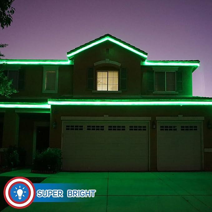 Russell Decor LED Rope Lights for Saint Patrick's Day Holiday Party Wedding Seasonal Christmas Decoration Super Bright and Flexible Lights (Green, 80ft)