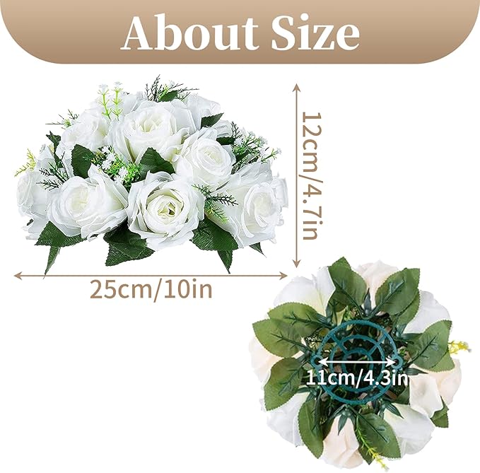 Sziqiqi Pack of 10 Fake Flower, Silk Rose Flowers, Suit for Wedding/Party Centerpiece Road Lead Flower Rack Decorations, 10 Pieces