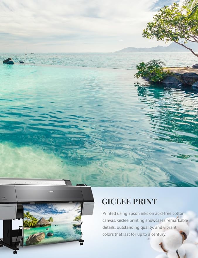 IPIC - "Tropical Memories Personalized Canvas Wall Art, Custom Beach Canvas Print with Name and Date on Rock, A Personalized Gift for Couple, Wedding, or Anniversary, Coastal Home Decor