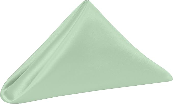 Ultimate Textile Sage Bridal Satin Wedding Napkins 17" x 17" (Set of 24) - Cloth Napkins Bulk Set, Wrinkle & Stain Resistant Polyester for Events
