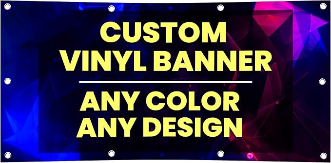 Personalized Custom Vinyl Banner Printing Indoor or Outdoor use Printed Business Event Birthday Party Large Custom Vinyl banner for Party Decoration Factory of Stickers (9'x9')