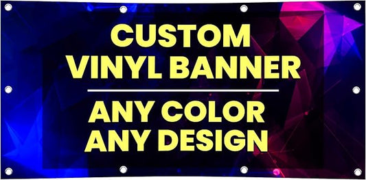Personalized Custom Vinyl Banner Printing Indoor or Outdoor use Printed Business Event Birthday Party Large Custom Vinyl banner for Party Decoration Factory of Stickers (2'x20')
