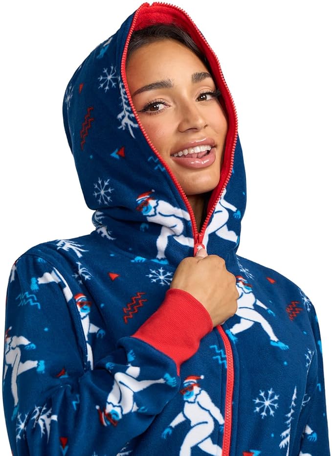 Tipsy Elves Christmas Onesies for Adults - Comfy Unisex Matching Holiday Jumpsuits with Convenient Pockets
