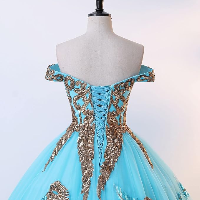 Engerla Women's Beading Sweetheart Ball Gown Tulle Layed Long Quinceanera Dress