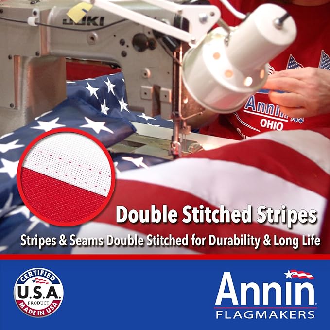 Annin Flagmakers (2270) SolarGuard Nyl-Glo American Flag, Made in USA, 5 x 8 Feet, Nylon