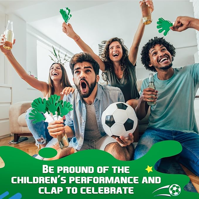 Junkin 100 Pcs Hand Clappers Bulk 7. 5 x 3. 5 Inches Noise Makers Party Favors Clapping Noise Maker Clacker for Birthdays Game Prizes Rewards Football Sporting Events Cheers Supplies (Green)