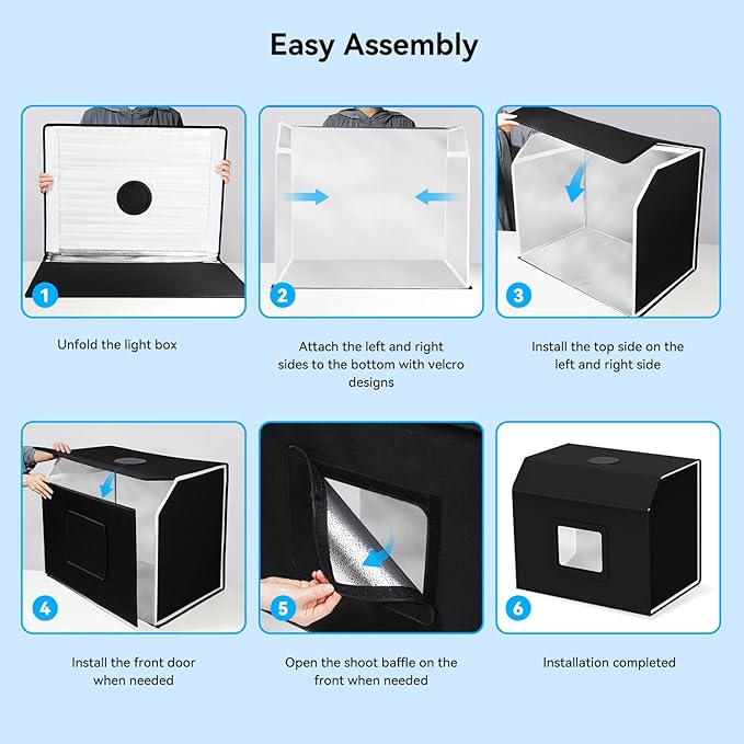 24"x16" Photo Studio Light Box Photography: Takerers 672 LED Large Lightbox for Product with Remote Control, Professional 3000-6500k Dimmable Background Shooting Tent Kit with 4 Color Backdrops