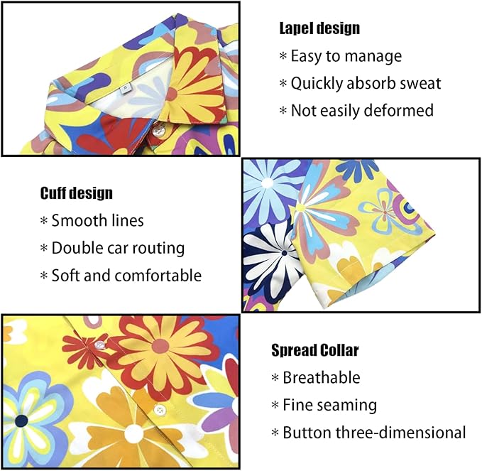 Men's Hawaiian Shirt and Shorts Set 2 Piece Beach Outfits with Bucket Hats for Beach Days and Summer Vibes