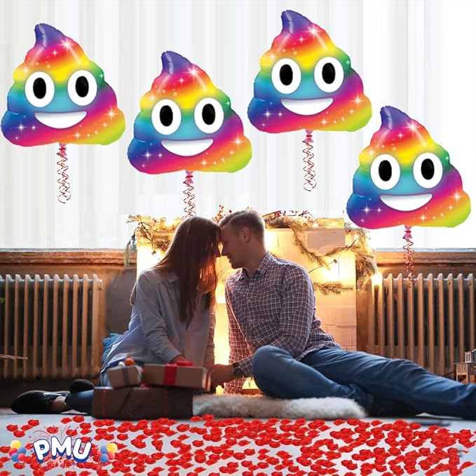 PMU Valentines Day Mylar - Foil Balloons for Special Events, Rainbow Pooh LoL 30 Inch Balloon Photo Props Party Decoration and Accessories (10/Pkg) Pkg/1