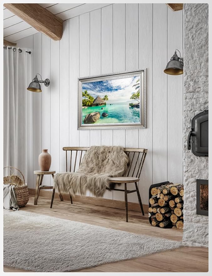 IPIC - "Tropical Memories Personalized Framed Wall Art, Custom Beach Canvas Print with Solid Wood Frame, A Personalized Gift with Name and Date for Couple, Wedding, or Anniversary