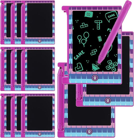 Nezyo 12 Pack Video Game Kids Party Favors, LCD Writing Tablet for Kids, 4.6'' Gaming Mini Board Drawing Tablet, Video Game Themed Birthday Party Supplies Favors Goodie Bag Stuffer Gifts