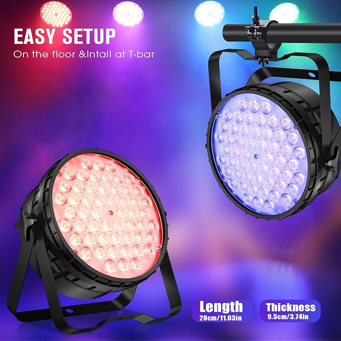 Betopper 54 * 4W High CRI Par Light, CRI/RA>90 RGBW 4 in 1 Ultra-Bright LED Stage Light,Up to 5500 Lm Party Lighting, Party Disco DJ Lights for Photography Video Wedding Show, 1 Pack