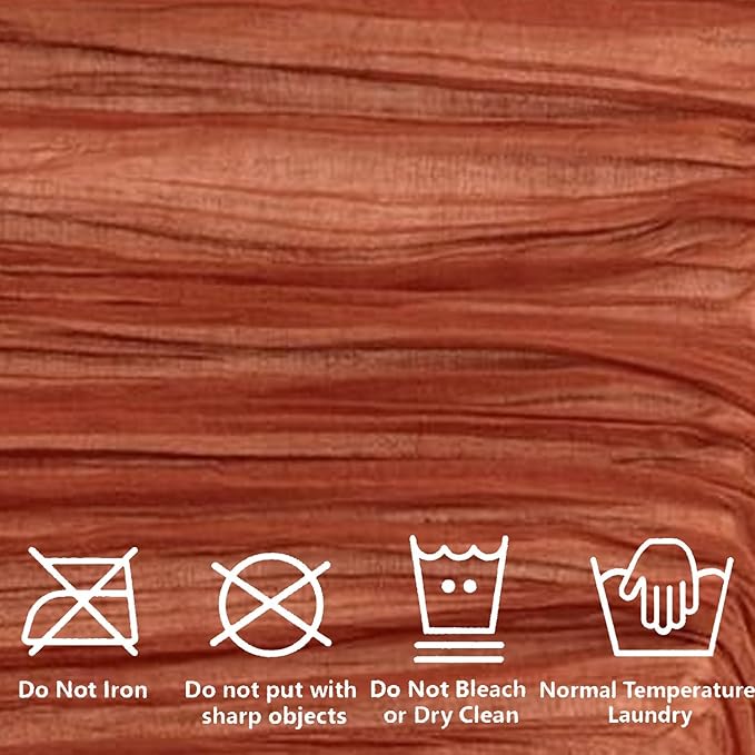16Packs Red Cheesecloth Table Runners – Boho Gauze Vintage Table Decor, 120 Inch Long Rustic Cloth Runner for Wedding, Bridal Shower, Birthday, Romantic Party 10Ft (Terracotta, 24" x 120"-16Packs)
