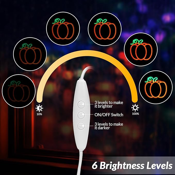 Hanna Roberts 3 PcsThanksgiving Neon Sign, Pumpkin Maple Leaf Acorn Neon LED Lights, USB Powered window lights for Halloween Thanksgiving Party, 3D Wall Art Signs for Home Bedroom Living Room