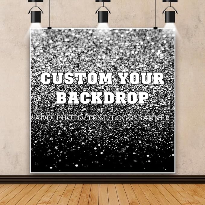 Leowefowa 8x8ft Custom Image Background Personalized Backdrop Customized Vinyl Backdrop with Pictures Photo Text Custom Banner Supplies Background for Baby Shower Birthday Party Decor