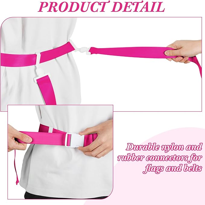 Peryiter 2/12/24/36 Player Flag Football Belt, Adjustable Football Belts and Flags for Kids Youth Adult Sport Team Training