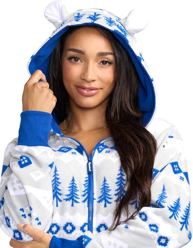 Tipsy Elves Christmas Onesies for Adults - Comfy Unisex Matching Holiday Jumpsuits with Convenient Pockets