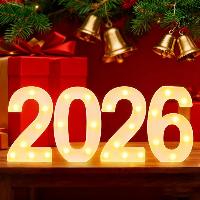 Light Up Numbers 2026, Light Up Numbers for Xmas New Year Decorations Class of 2026 High School Party Graduation Decorations,Lighted Number Sign for 2nd, 20th, 22nd, 26th, 60th, 62th Birthday Decorations (8.58IN-Warm White)