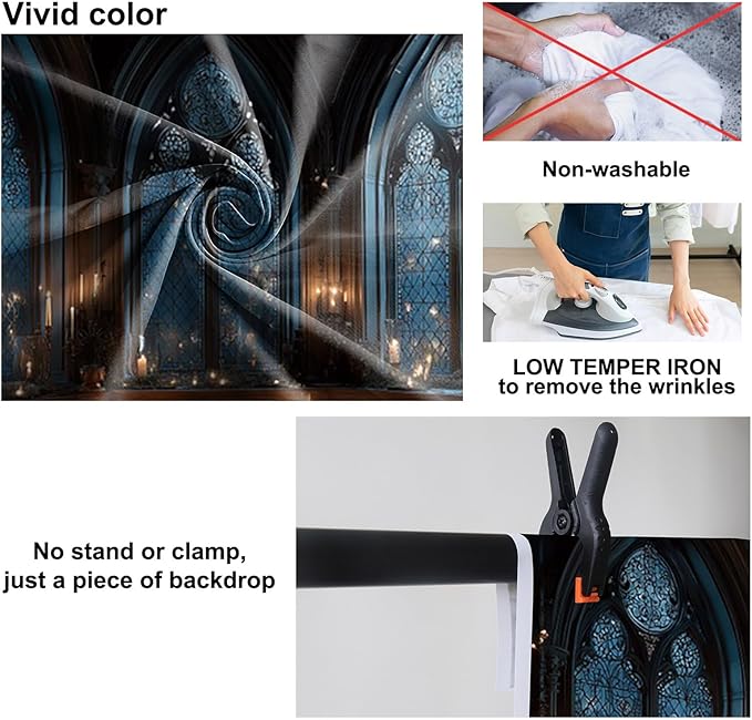 Baocicco Vintage Castle Wall Backdrop Photography 9x6ft Night Candlelight Gothic Fantasy Castle Ancient Arch Window Background Halloween Backdrops Wedding Birthday Party Decorations Props Video