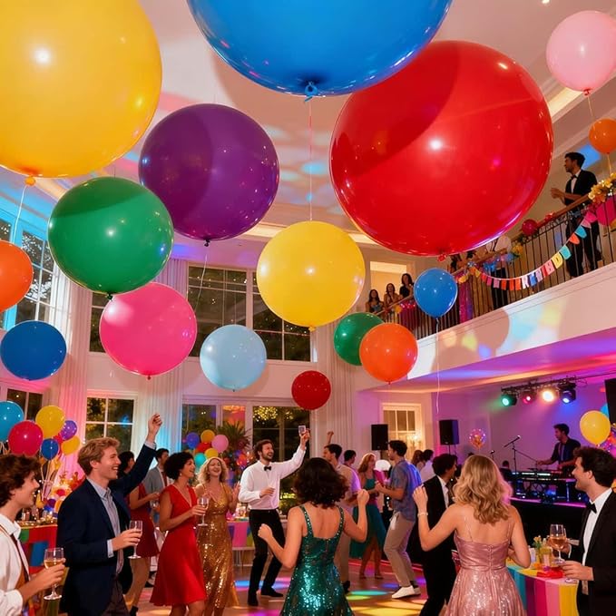 60 Pack Giant Round Balloons 36 Inch 20 Kinds Colors Latex Colorful Party Big Balloon Bulk for Various Party Events Decorations