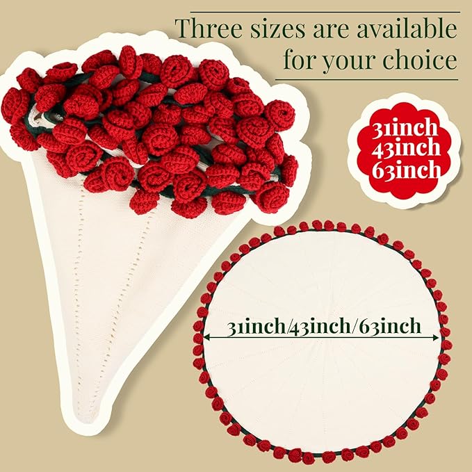 cagulax Rose Crochet Flowers Bouquet Blanket-Birthday Gifts for Mom Sister-Gifts for Couples-Anniversary Wedding Birthday-Romantic Rose Flower Bouquet-Knitted Throw Blankets Home Decor 63 Inches