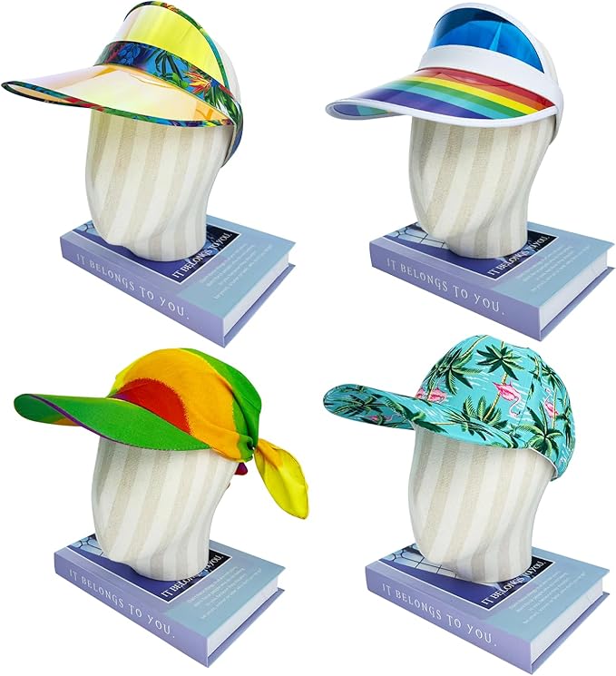 Bulk Luau Party Hats - 12 Assorted Funny Hawaiian Hat, Tropical Fancy Dress Props Hats, Fun Summer Party Accessories, Beach Themed Party Supplies Decoration