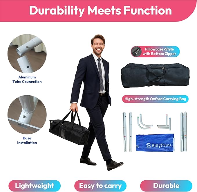 BillyPrint Custom Tension Fabric Backdrop, Optional Frame, Personalized Full Color Printing, Custom Backdrop, Optional Aluminum Frame and Carrying Bag for Exhibition, Wedding, Event (7.5x7.5ft)
