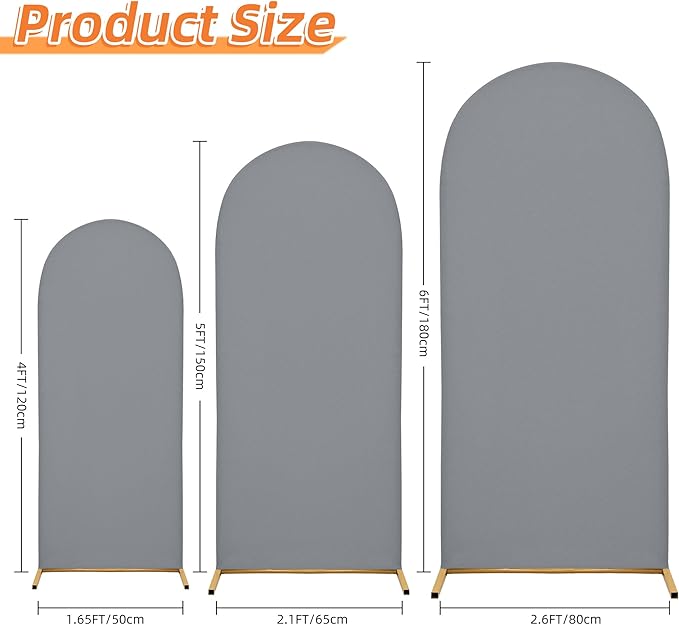 Title: SUKAIKEQA Small Arch Cover Trio – 6FT, 5FT & 4FT Stretch Backdrop Set for Intimate Events, Baby Showers & Photo Nooks – Mini Arch Decor Bundle