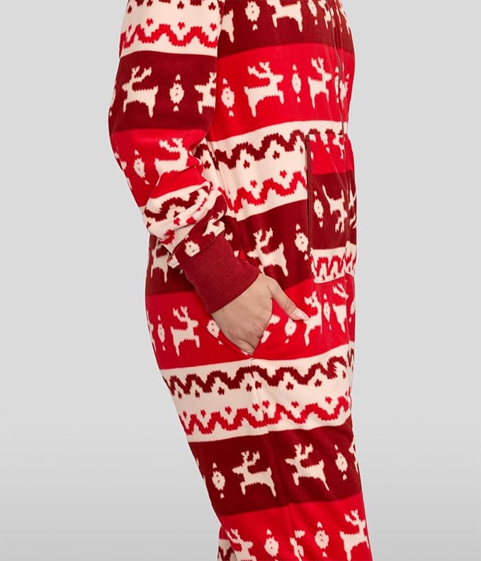 Tipsy Elves Christmas Onesies for Adults - Comfy Unisex Matching Holiday Jumpsuits with Convenient Pockets