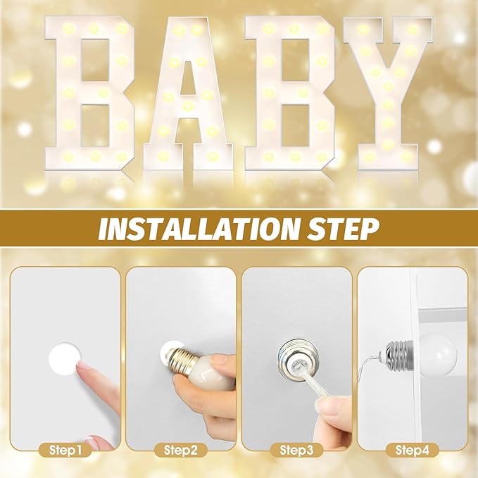 Ledido 4FT Marquee Light Up Letters Y, Easy to Assemble Marquee Letters 4 Feet Tall for Indoor & Outdoor Events, Large Lighted Letter for Birthday Graduation Baby Shower Anniversary Party Decorations