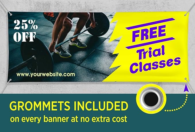 Customizable Vinyl Banner 2x4 - For Business, Graduation, Parties - Indoor & Outdoor Use - Full Color Personalized 13oz Sign with HD Printed Text and Photos