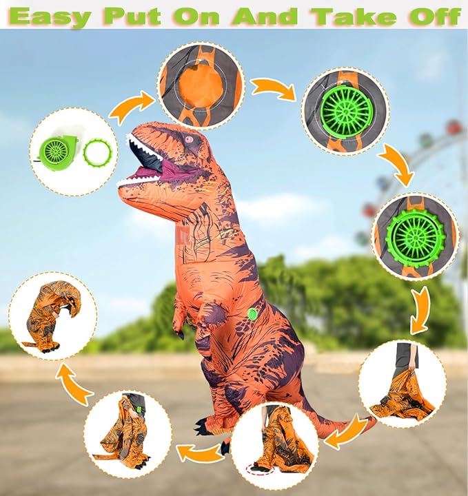 inflatable dinosaur costume adult, T-Rex Dinosaur Costume Adults Funny Cosplay Halloween