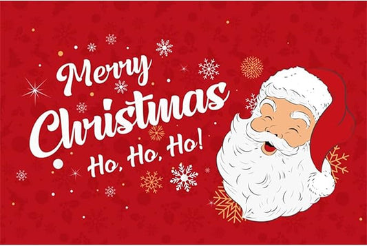 YongFoto Merry Christmas Backdrop 9x6ft Snowflakes Santa Claus's Smiling Fun Photography Background Happy New Year Xmas Eve Family Party Banner Room Decorations Photoshoot Wallpaper Photo Booth