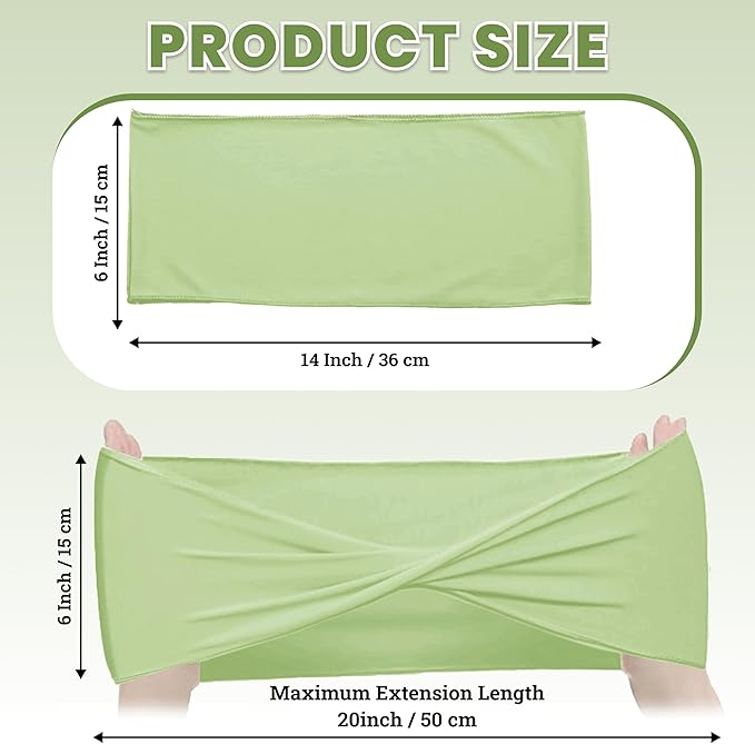 VDS Pack of 75 PCS | Sage Green | Spandex Chair Sashes Bows Without Buckle | Stretch Elastic Banquet Universal Folding Chair Band Tie with for Wedding Party Conference Celebration Event Decoration