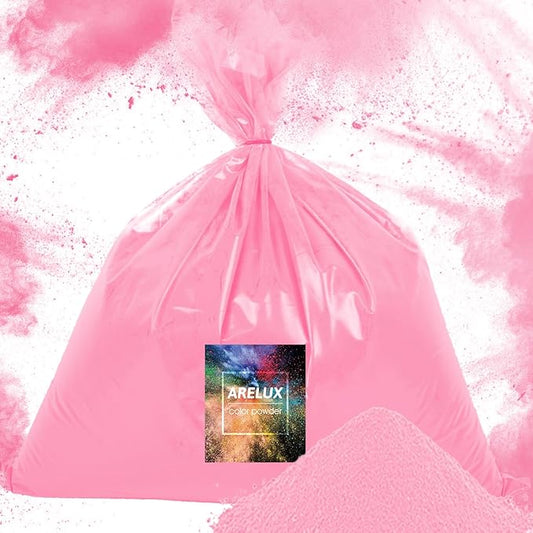 ARELUX Bright Pink Color Powder - 6lbs Bulk (2x3lb) for Color Wars, Powder War & Fun Events | Durable Individual Packets, Vibrant Holi Powder for Gender Reveal, Run, Rangoli, Parties | Non-Toxic