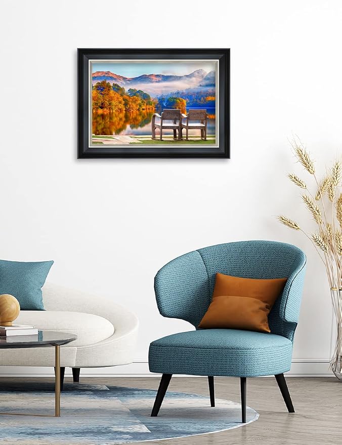 IPIC - Grow Old Together, Personalized Framed Wall Art with Names and Date on, Giclee Prints with Solid Wood Frame, Customized Gift and Memorial Gifts for Wedding Anniversary.