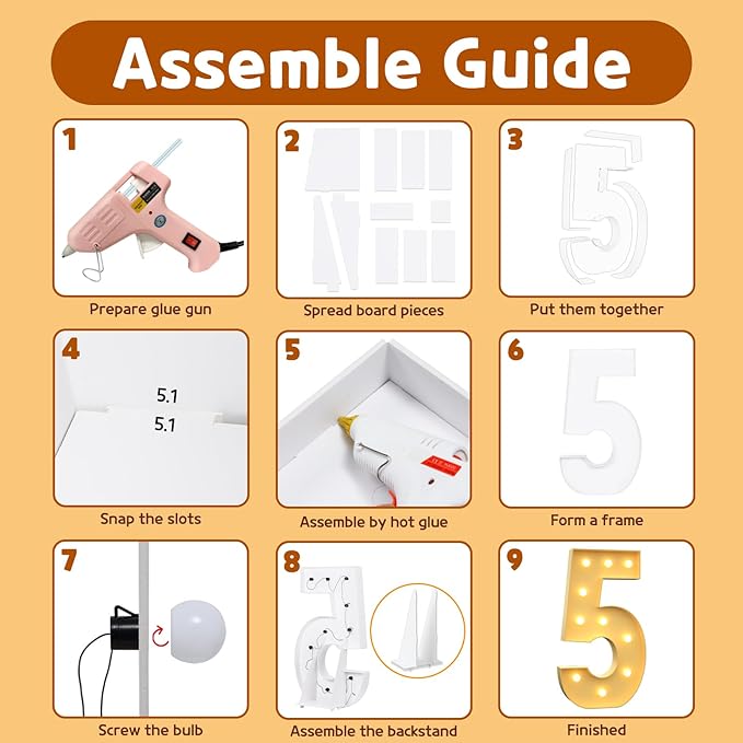 imprsv 4FT Light Up Letters, Marquee Numbers for 15th 50th Birthday Decorations, Anniversary Party Decor, Mosaic Numbers Kit