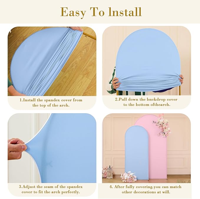 Pink Blue Arch Backdrop Cover Set of 2 Gender Reveal Arch Covers Stretchy Backdrop 7.2 and 6ft Spandex Balloon Arch Stand Covers for Baby Shower Boy or Girl Birthday Party Banquet Photo Background