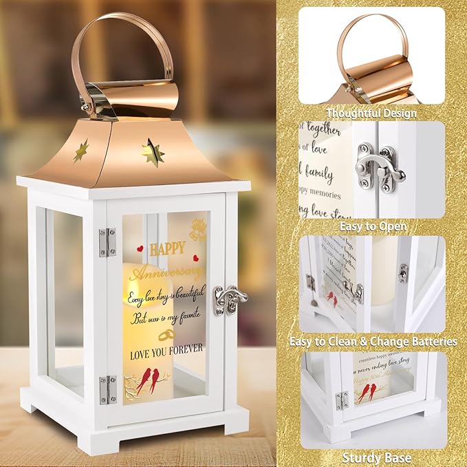 50th Wedding Anniversary Lantern,Best 50th Anniversary Wedding Gifts for Couple Parents Husband Wife Grandparents,Happy 50th Anniversary Decoration,Unique 50th Anniversary Wedding Gift Ideas