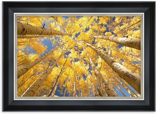 IPIC - Fall in Love, Personalized Framed Wall Art with Names and Date on, Giclee Prints with Solid Wood Frame, Customized Gift and Memorial Gifts for Wedding Anniversary.